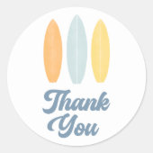 Sticker Rond Merci de fête d'anniversaire de Surboard (Devant)