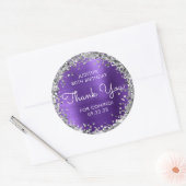 Sticker Rond Merci de fête d'anniversaire Parties scintillant d (Enveloppe)