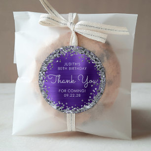 Sticker Rond Merci de fête d'anniversaire Parties scintillant d