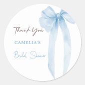 Sticker Rond Merci de Fête des mariées à cou bleu (Devant)