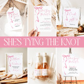 Sticker Rond Merci de Fête des mariées Bow rose, Favoriser les 