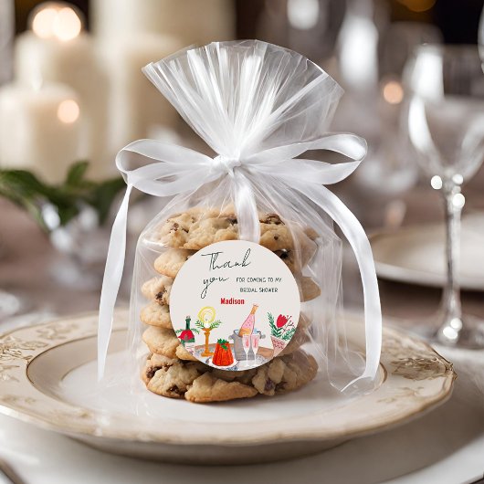 Sticker Rond Merci de Fête des mariées de Noël à main