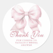 Sticker Rond Merci de Fête des mariées de  rose personnalisé (Devant)