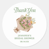 Sticker Rond Merci de Fête des mariées du marché agricole (Devant)