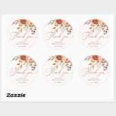 Sticker Rond Merci de Fête des mariées florale d'automne (Feuille)