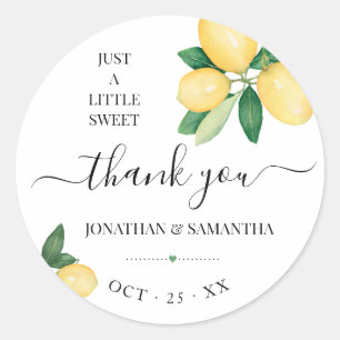 Sticker Rond Merci de Fête des mariées Mariage citrons