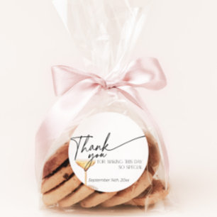 Sticker Rond Merci de Fête des mariées Pearl et Prosecco