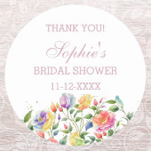 Sticker Rond Merci de Fête des mariées Rose Lilac rose