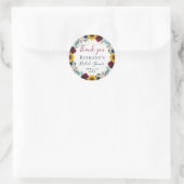 Sticker Rond Merci de Fête des mariées végétale de tournesol (Sac)