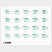 Sticker Rond Merci de feuillage vert simple (Feuille)