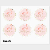 Sticker Rond Merci de Flamant rose rose (Feuille)