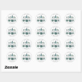 Sticker Rond Merci de forêt de pins rustiques Mariage (Feuille)