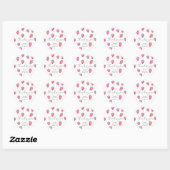 Sticker Rond Merci de fraise Baby shower doux Berry (Feuille)
