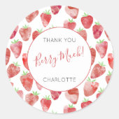 Sticker Rond Merci de fraise personnalisé (Devant)