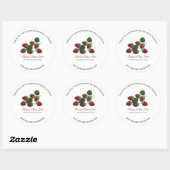 Sticker Rond Merci de fraises (Feuille)