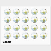 Sticker Rond Merci de grenouille et libellule (Feuille)