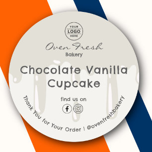Sticker Rond Merci de la boulangerie Produits cuits Gris
