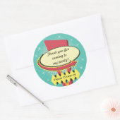 Sticker Rond Merci de la fête des signes rétro (Enveloppe)