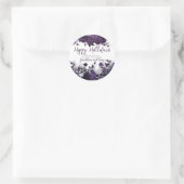 Sticker Rond Merci de la fête d'Halloween crâne violet (Sac)