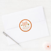 Sticker Rond Merci De La Partie Orange Et Gold Graduation Favor (Enveloppe)