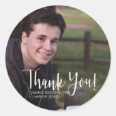 Sticker Rond Merci de la typographie élégante (Devant)