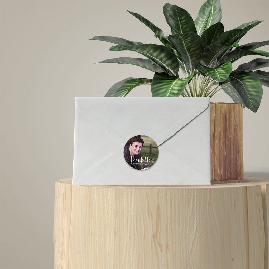 Sticker Rond Merci de la typographie élégante