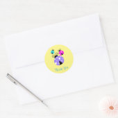 Sticker Rond Merci de Ladybugs aux couleurs vives (Enveloppe)