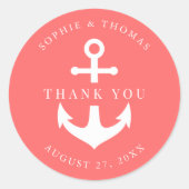 Sticker Rond Merci de l'Ancre de couleur Arrière - plan modifia (Devant)