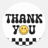 Sticker Rond Merci de l'anniversaire de l'anniversaire de Check (Devant)