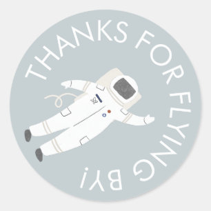 Sticker Rond Merci de l'astronaute de la partie spatiale Favori