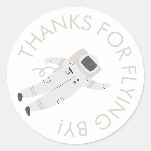 Sticker Rond Merci de l'astronaute de la partie spatiale Favori (Devant)