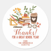 Sticker Rond Merci de l'enseignant de fin d'année (Devant)