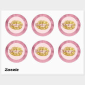 Sticker Rond Merci de lèvres en or rose Glitz (Feuille)