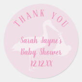 Sticker Rond Merci de livraison de Baby shower de filles (Devant)