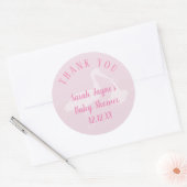 Sticker Rond Merci de livraison de Baby shower de filles (Enveloppe)