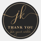 Sticker Rond Merci De Logo De Script Monogramme D'Entreprise Po (Devant)