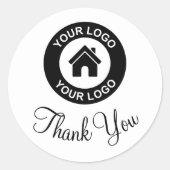 Sticker Rond Merci de logo d'entreprise personnalisé (Devant)