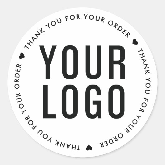 Sticker Rond Merci De Logo D'Entreprise Pour Votre Commande Bla (Devant)