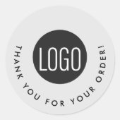 Sticker Rond Merci de logo Gray Custom pour votre commande (Devant)