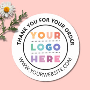 Sticker Rond Merci De Logo Personnalisé Pour Votre Commande