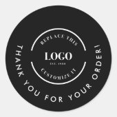 Sticker Rond Merci de logo personnalisé pour votre commande Noi (Devant)