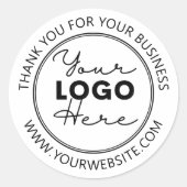 Sticker Rond Merci De Logo Personnalisé Pour Votre Entreprise (Devant)