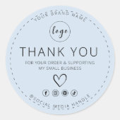 Sticker Rond Merci de logo pour votre commande (Devant)