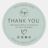 Sticker Rond Merci de logo pour votre commande (Devant)