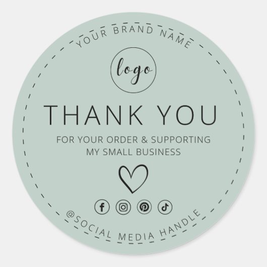 Sticker Rond Merci de logo pour votre commande (Devant)