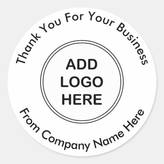 Sticker Rond Merci de logo professionnel (Devant)