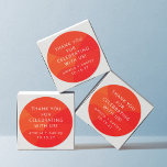 Sticker Rond Merci de mariage Abstrait Orange personnalisé<br><div class="desc">Formes Abstraites modernes Orange Bold Unique Mariage Personnalisé Merci Classic Round Sticker</div>