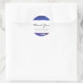 Sticker Rond Merci de Mariage bleu peint (Sac)