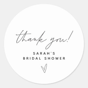 Sticker Rond Merci de Mariage Bohème Minimaliste Moderne