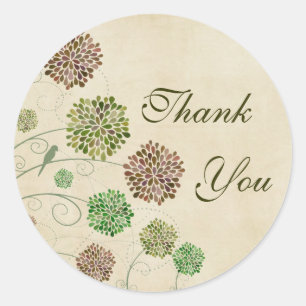 Sticker rond Merci de mariage Dahlia Garden